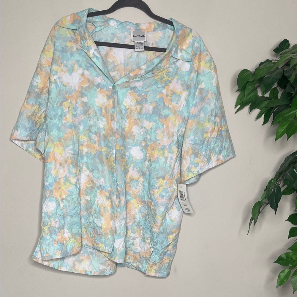 Bon Worth Pastel Floral Button Down Shirt